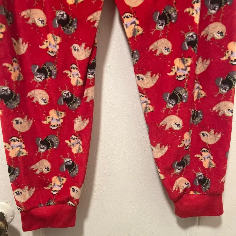 Goodnight Kiss Warm Soft Sloth Pijama Jogger Pants Size L